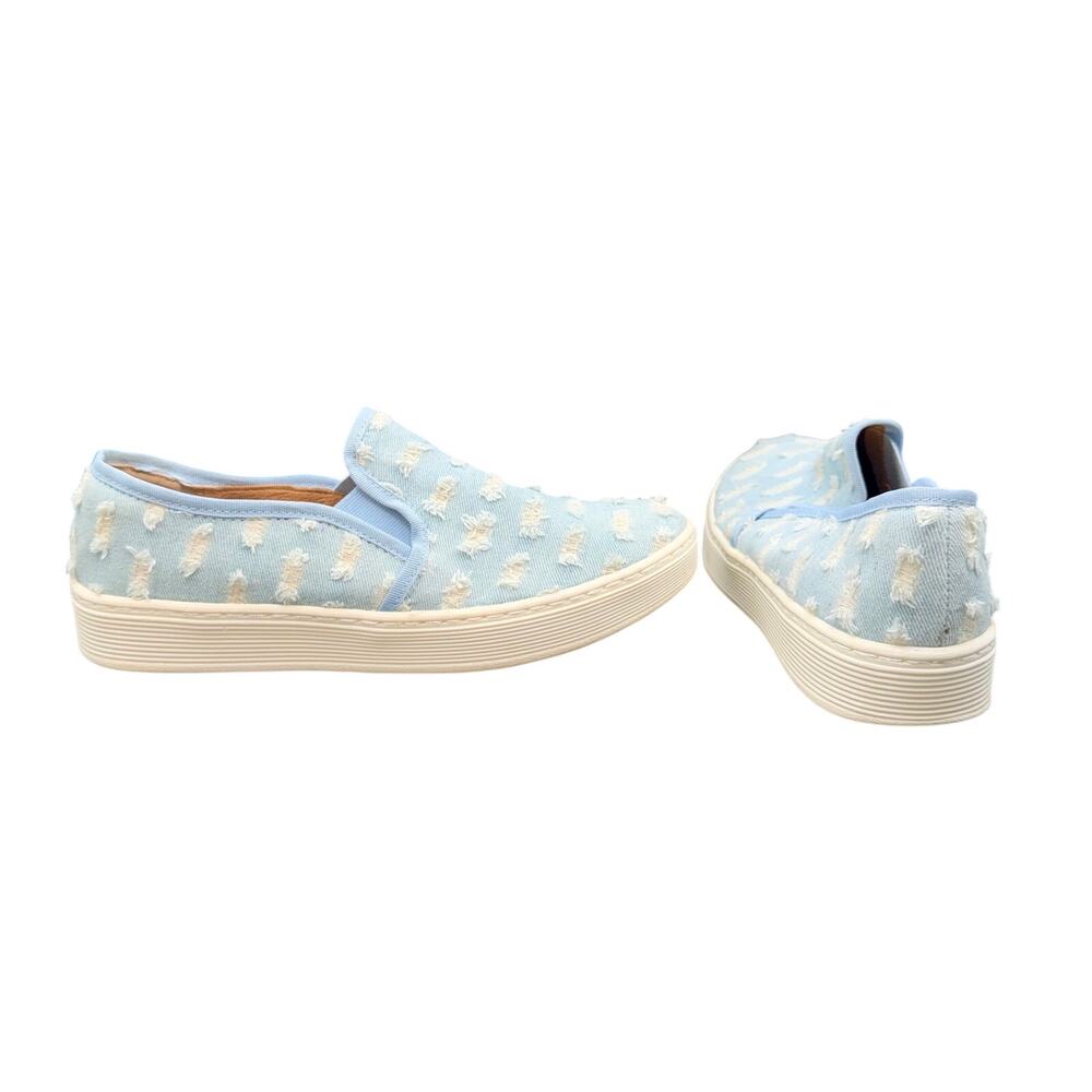 Söfft Women’s Size 8 Blue Denim Slip On Sneakers Distressed Platform Shoes